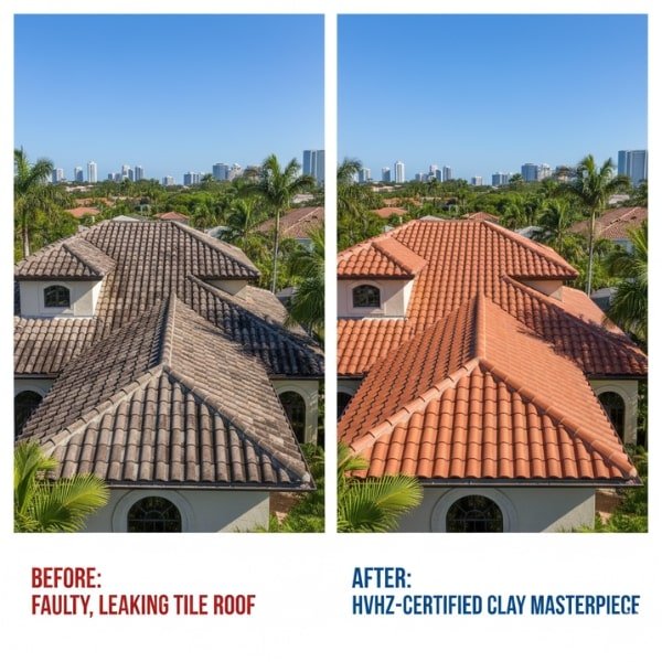 Boca Raton Luxury Villa Corrective Roof Replacement Before After Comparison