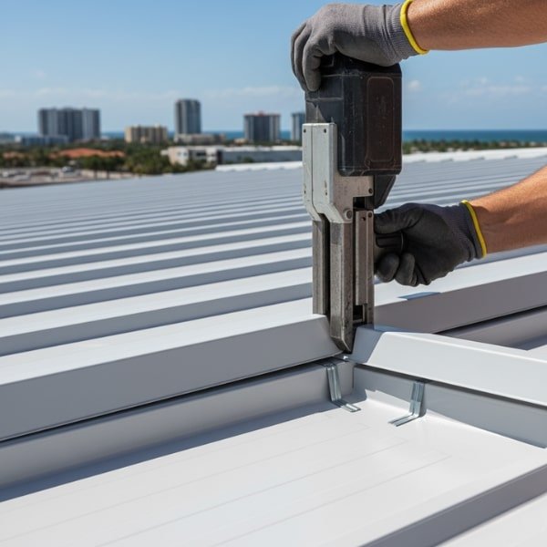 Close-Up of Standing Seam Detail or Fastening
