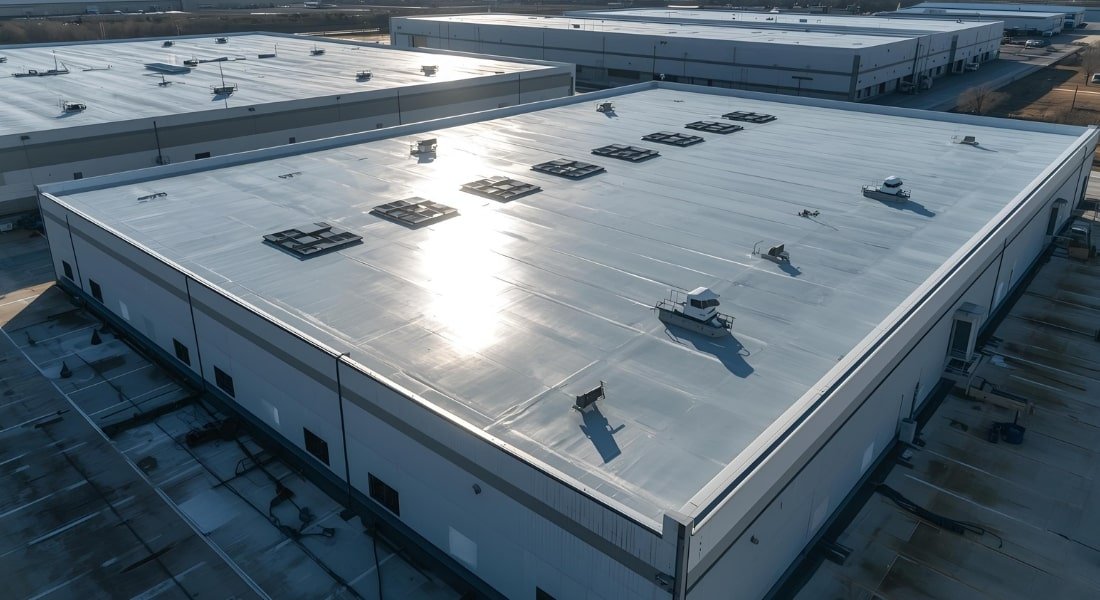 Commercial roof coatings