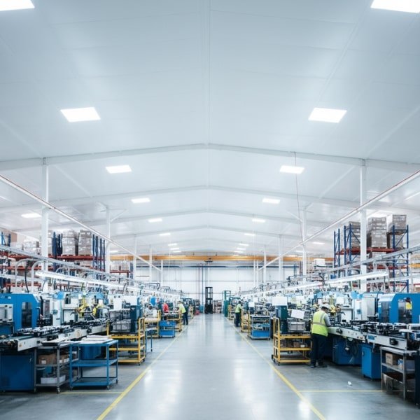 Factory Floor Under New Roof - Showing Continued Operations