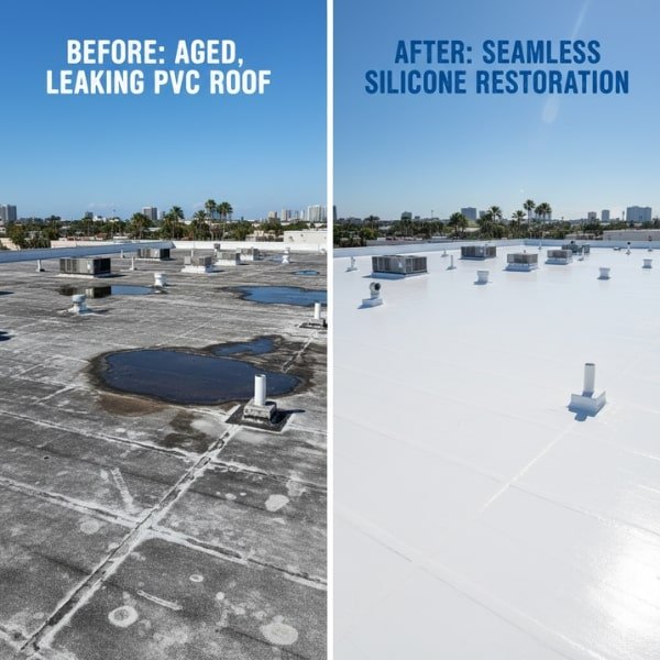 Fort Lauderdale Retail Roof Restoration - Before After Comparison