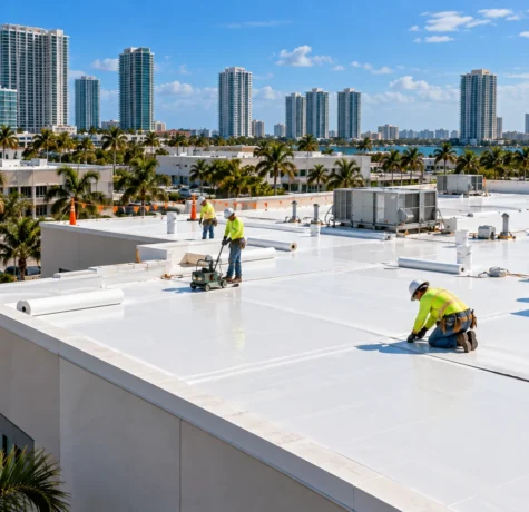 Miami Commercial Flat Roof TPO Installation