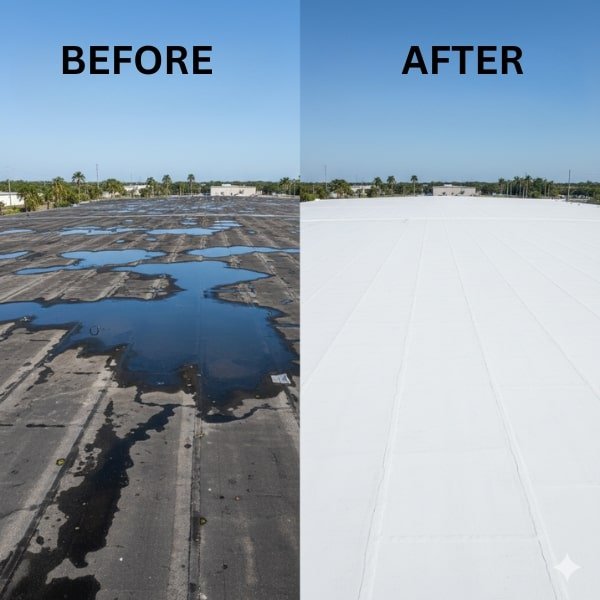 Tampa Industrial Roof Replacement - Before-and-After Comparison