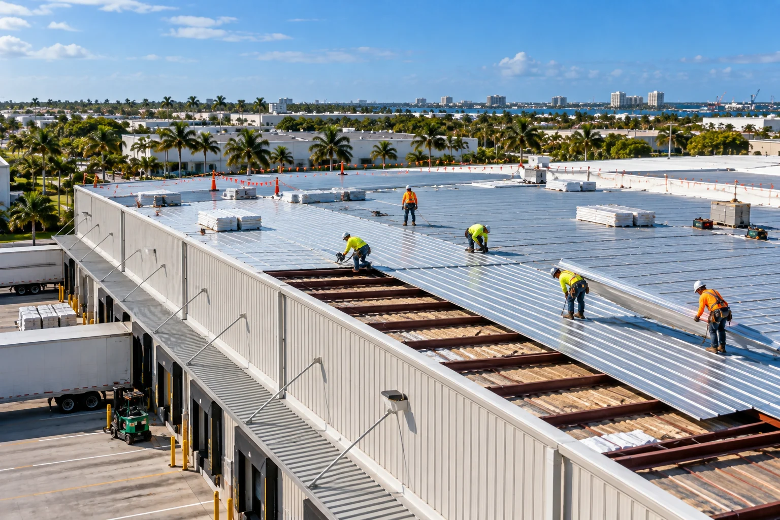 West Palm Beach Warehouse Structural Metal Roof Replacement
