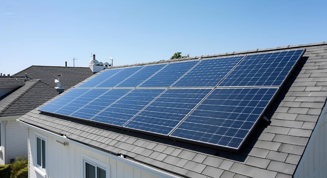 solar panels on roof