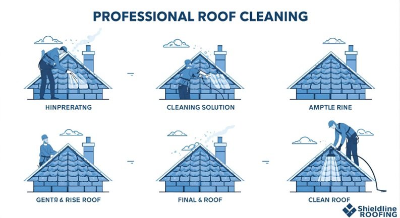 The Cleaning Process: Shieldline Roofing's Step-by-Step for Optimal Results