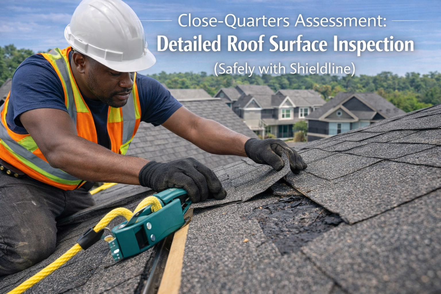 Close-Quarters Assessment Detailed Roof Surface Inspection (Safely with Shieldline)
