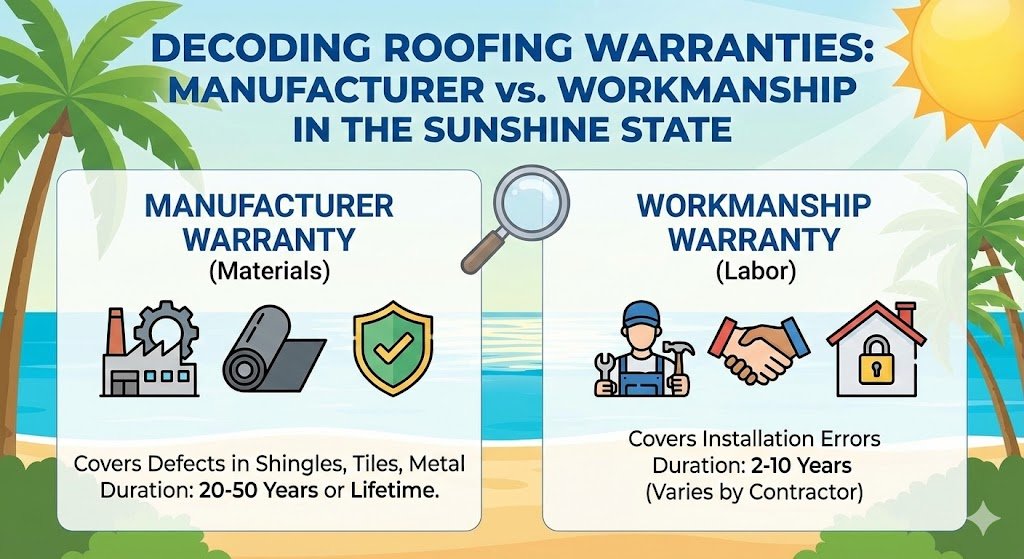 Decoding Roofing Warranties Manufacturer vs Workmanship in the Sunshine State