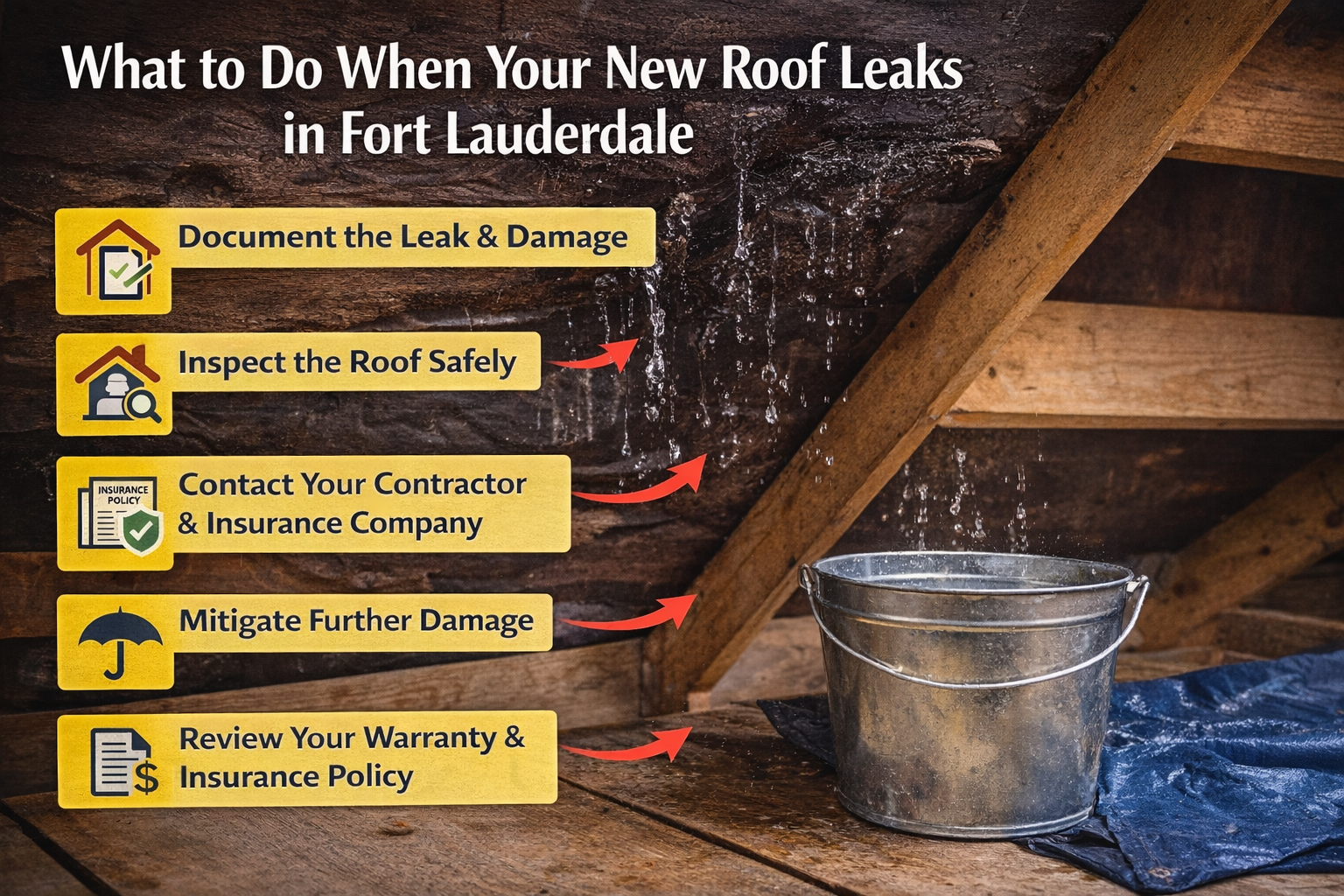 What to Do When Your New Roof Leaks in Fort Lauderdale