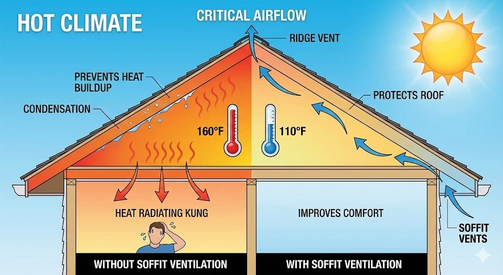 Why Soffit Ventilation is Critical in a Hot Climate