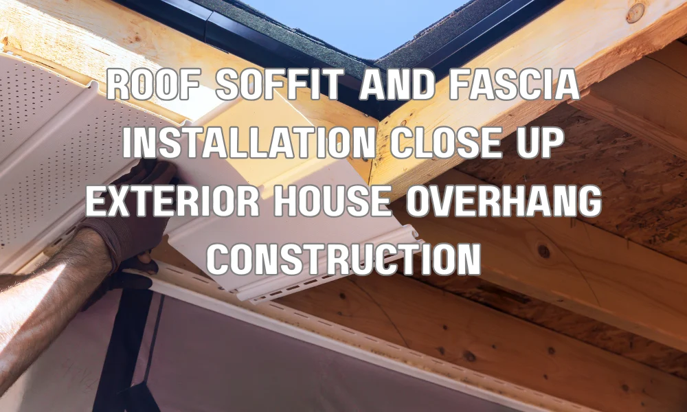 Close-up of roof soffit and fascia installation on a house overhang designed for wind resistance