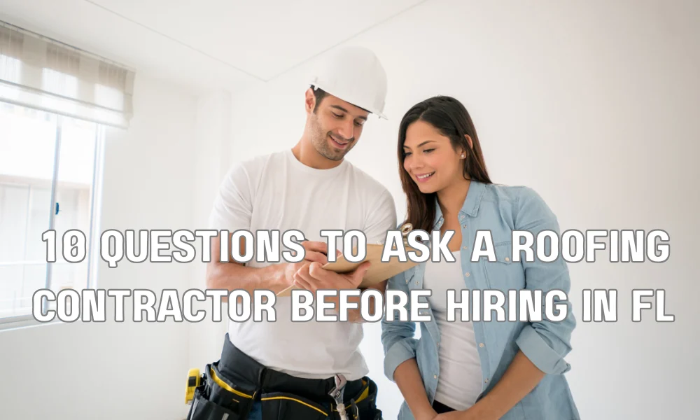 Homeowner asking a roofing contractor important questions before hiring in Florida