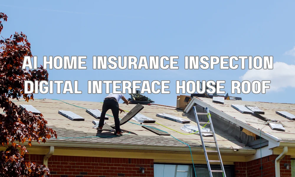AI technology analyzing a house roof for insurance assessment and claims processing