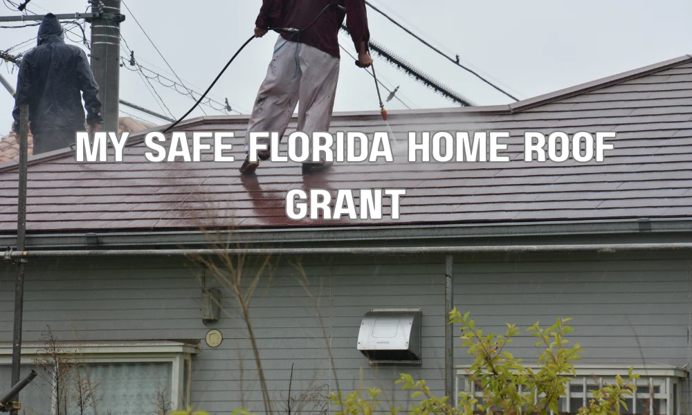 Inspector checking a residential roof for the My Safe Florida Home roof grant program