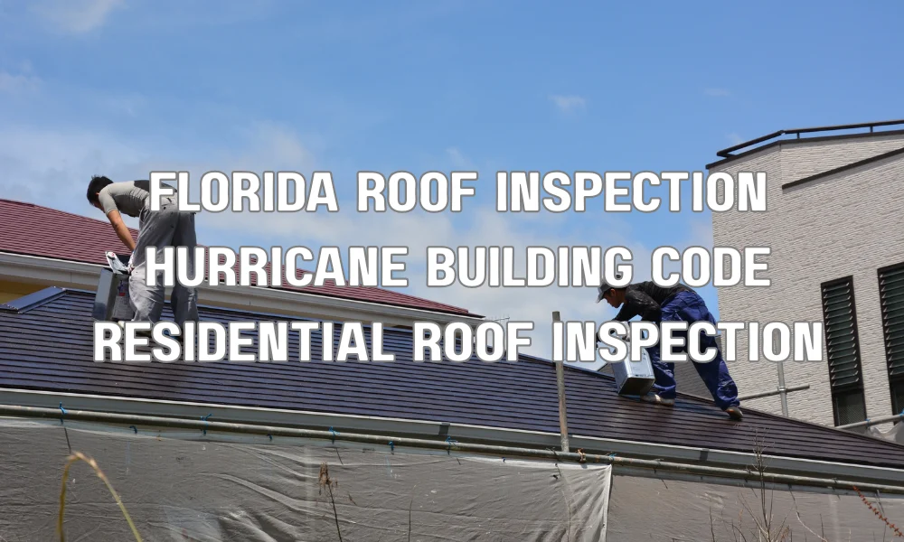 Roof inspector reviewing residential roofing installation to ensure compliance with Florida Building Code hurricane standards