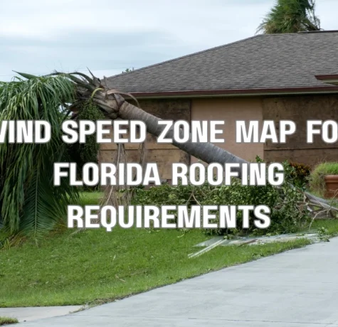 Florida wind speed zone map showing hurricane wind load zones used for roofing requirements