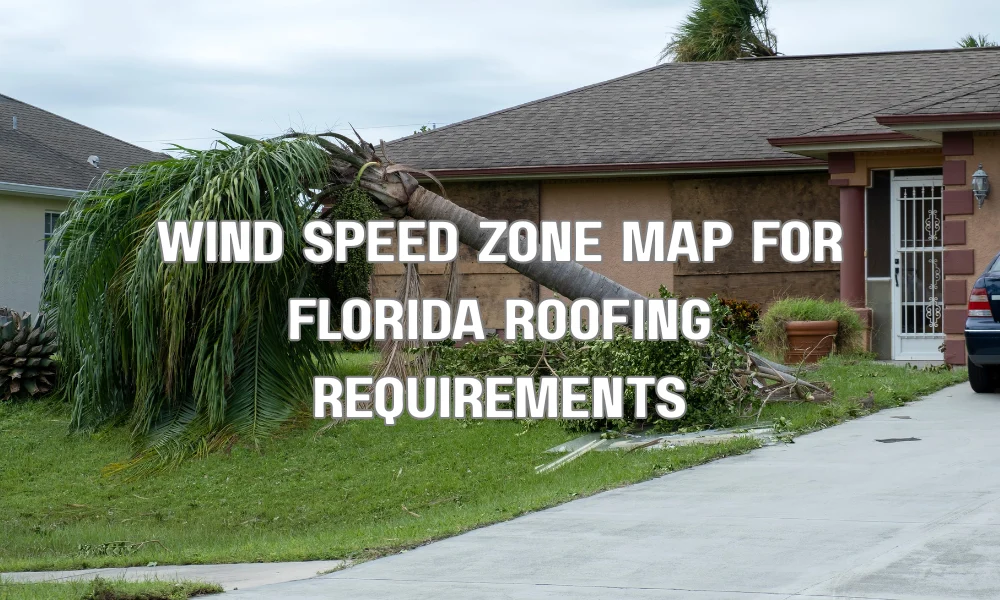 Florida wind speed zone map showing hurricane wind load zones used for roofing requirements