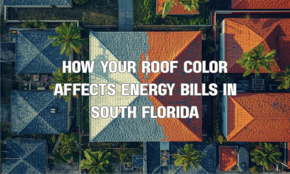 A composite illustration highlighting South Florida local utility rebates (FPL), federal tax credits, and actual monthly energy bill savings for homeowners with cool roofs.