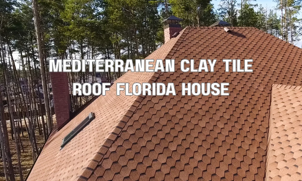 Mediterranean-style home with terracotta clay tile roof reflecting sunlight, common roofing style in Florida