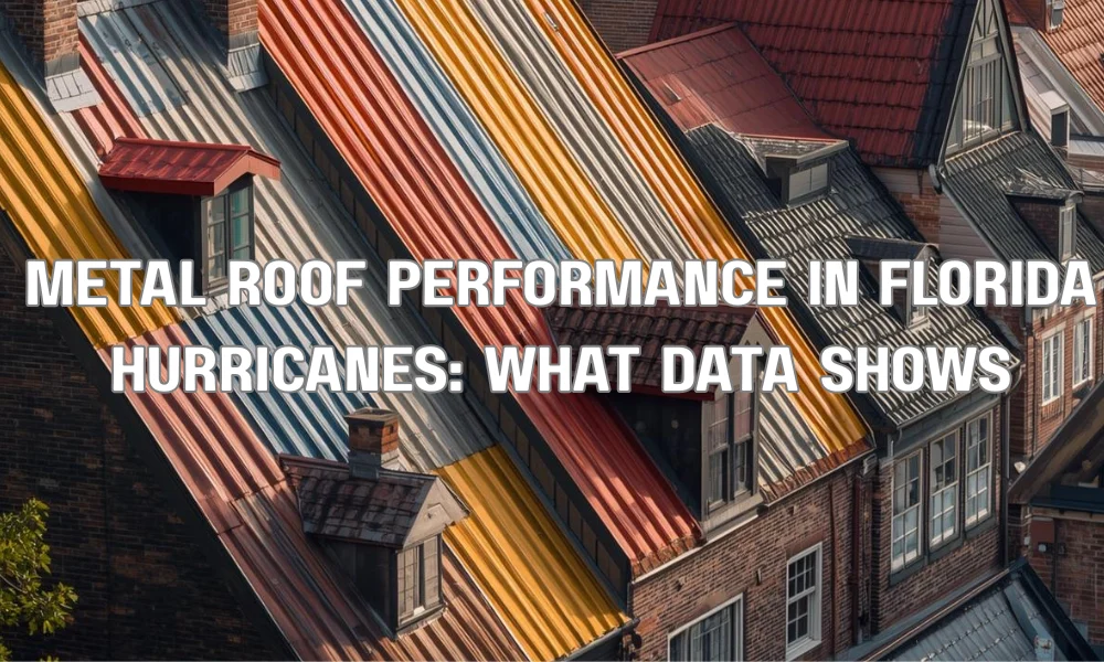 An infographic chart comparing the wind resistance performance of metal roofing against traditional asphalt shingles during Florida hurricanes, based on performance data.