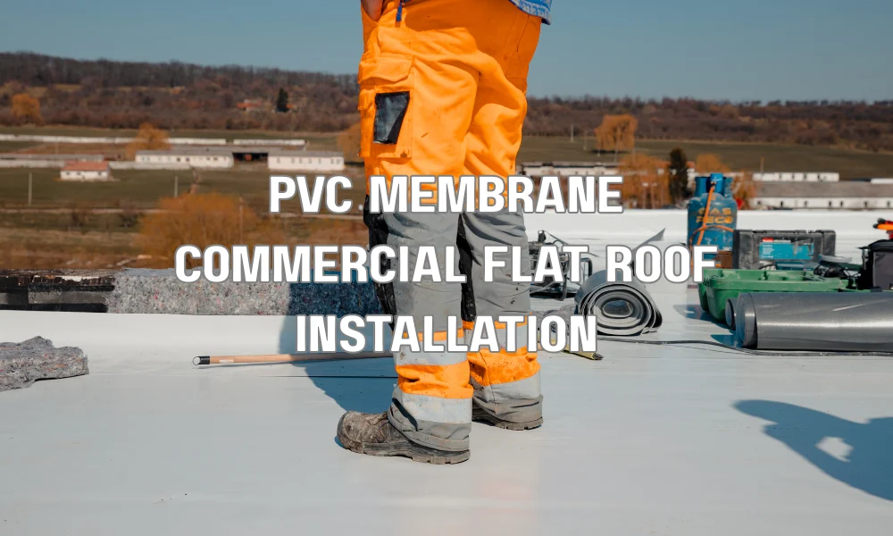 White PVC membrane roofing installed on a commercial flat roof for long-lasting durability