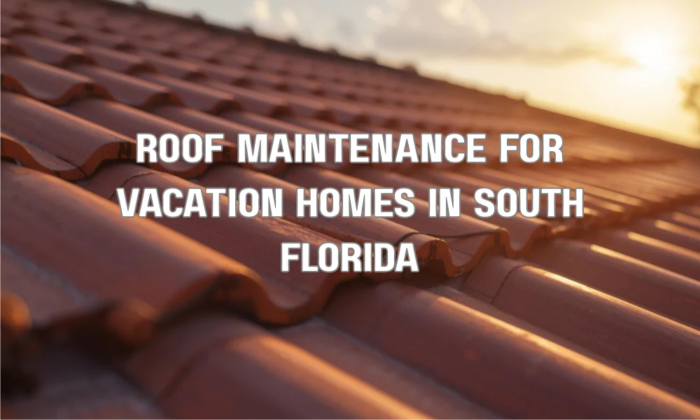 Modern South Florida vacation home with a pristine, well-maintained tile roof and tropical landscaping, demonstrating high property value and storm resilience.