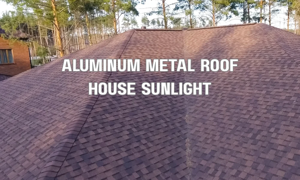 Reflective aluminum metal roof on a residential home designed for high wind resistance and solar heat reflection