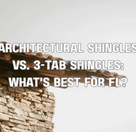Architectural shingles vs 3-tab shingles comparison on residential roof in Florida