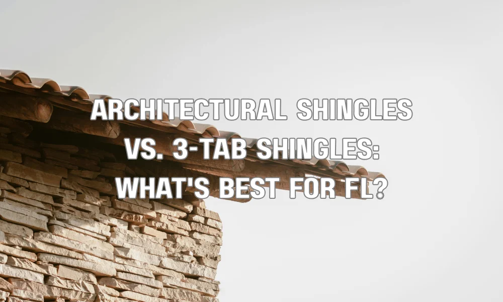 Architectural shingles vs 3-tab shingles comparison on residential roof in Florida