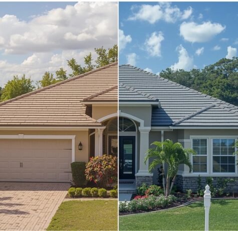 A multi-panel visualization infographic breaking down the core selection checklist, reputation verification, and essential wind mitigation upgrades for top roofing contractors in Weston, Florida, contrasting multi-material repairs, cost-driving factors, and professional qualifications under bright sun.