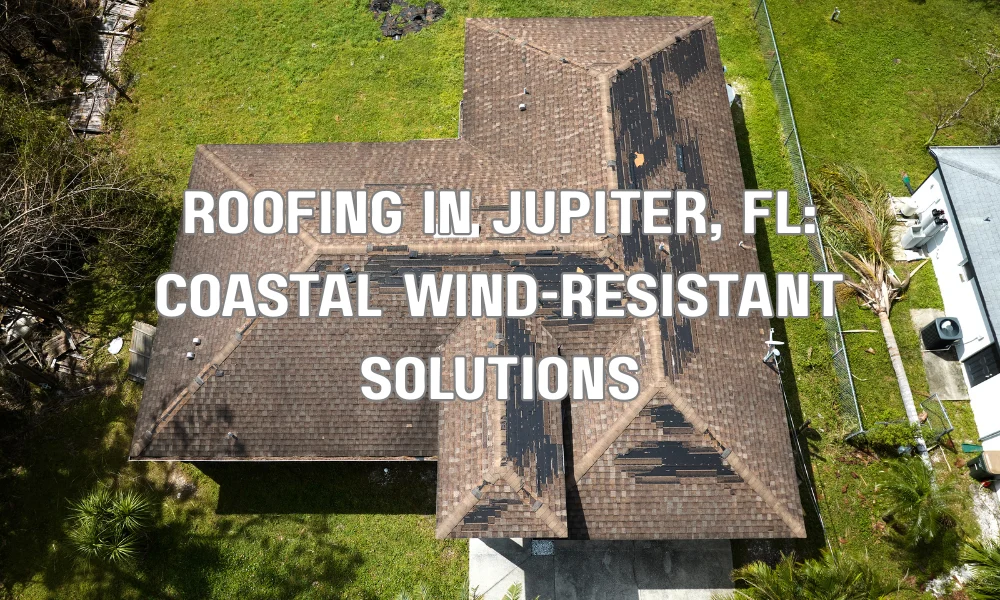 Wind-resistant metal roofing on a coastal home in Jupiter, Florida designed to withstand hurricanes and strong ocean winds