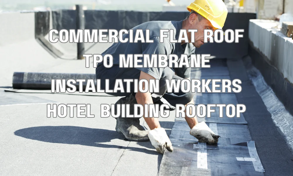 Commercial flat roof with TPO membrane installation on a hospitality building in Fort Lauderdale