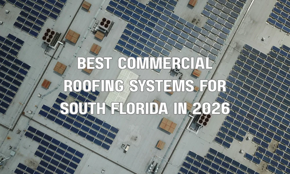Modern commercial flat roofing system on a large building designed for hot climates like South Florida