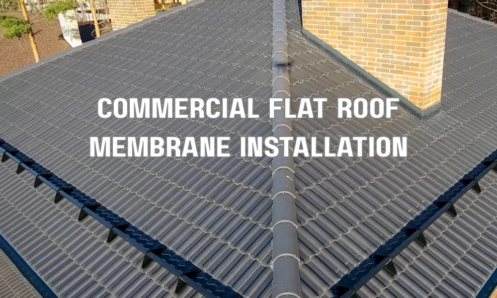 Commercial flat roof membrane installation showing durable roofing systems suitable for South Florida climate