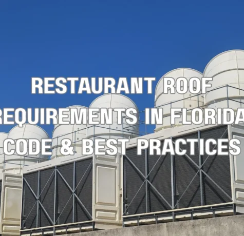 Commercial restaurant rooftop with HVAC units showing typical roof setup required by Florida building codes