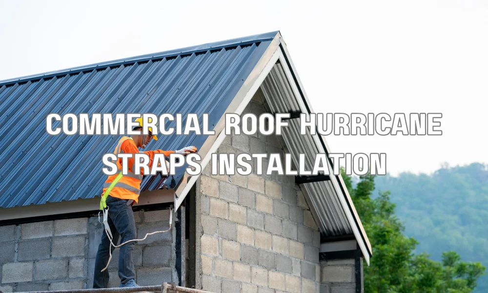 Commercial roofing contractors installing wind-resistant roofing system designed to meet Fort Lauderdale and Broward County hurricane building codes