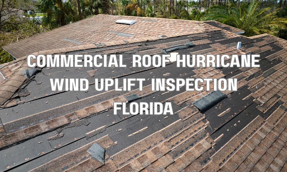 Commercial roofing inspection showing wind uplift fastening and hurricane-resistant roof system on a Florida commercial building