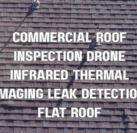 Technician using drone thermal imaging to detect leaks on a commercial flat roof in 2026
