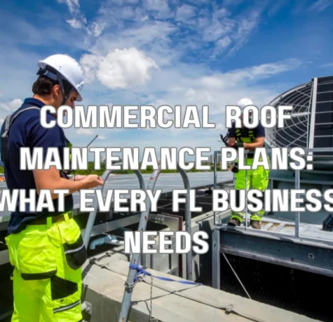 Technician performing maintenance inspection on a commercial flat roof
