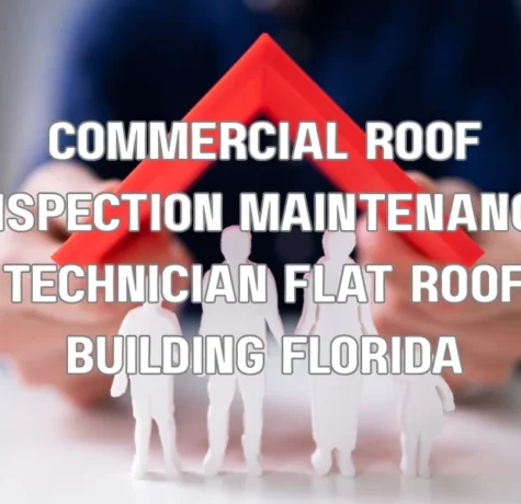 Technician performing preventive maintenance inspection on a commercial flat roof in Florida