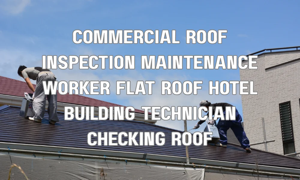 Technician performing routine maintenance inspection on a commercial hotel roof in Fort Lauderdale
