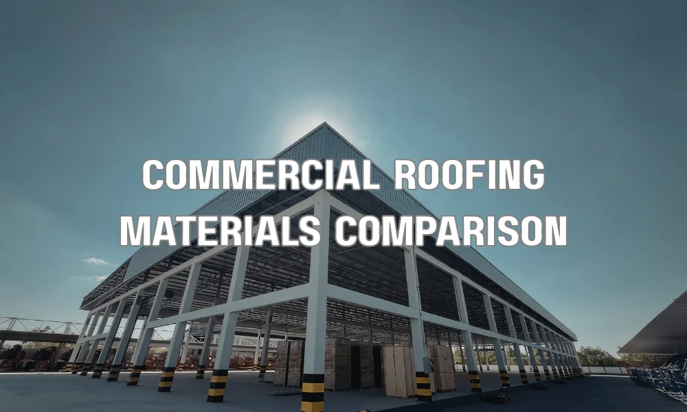 Comparison of commercial roofing materials including TPO, EPDM, metal, and modified bitumen used on Fort Lauderdale commercial buildings