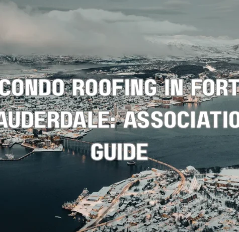 Roofing contractors inspecting a condominium roof in Fort Lauderdale, Florida