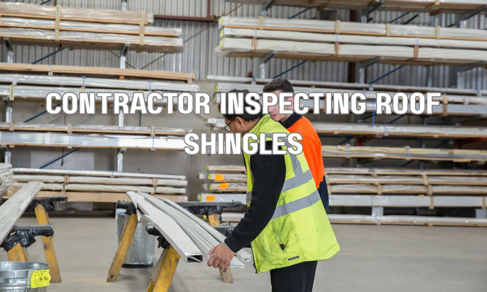 Roof inspector checking shingles for Florida Building Code compliance in Dania Beach