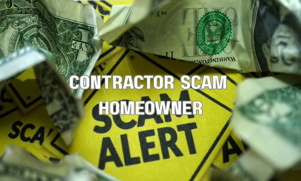 Homeowner reviewing contract while contractor requests large upfront payment