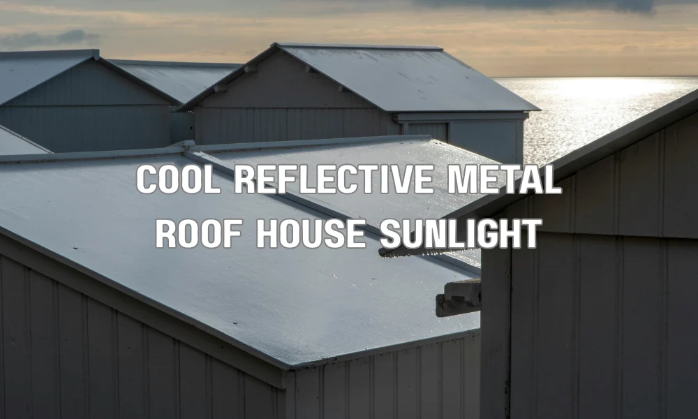 Energy-efficient reflective metal roof on a residential home reducing heat absorption and improving hurricane resistance