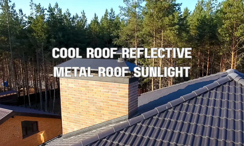 Reflective Kynar 500 coated metal cool roof reducing heat absorption and improving building energy efficiency