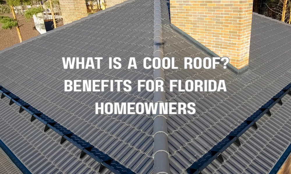 Cool reflective roof on a residential home reflecting sunlight to reduce heat and improve energy efficiency