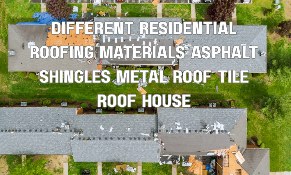 Comparison of residential roofing materials including asphalt shingles, metal roofing, and clay tiles used for homes in North Lauderdale Florida