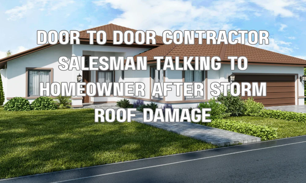 Door-to-door roofing contractor pressuring homeowner after storm damage inspection